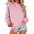 thumbnail image 1 of VISALY Pullover Crewneck Sweatshirt Tunic Sweatshirt Casual Oversized Sweatshirt Long Sleeve Preppy Sweatshirts Fall Pullover Sweaters Comfy Tops Winter Sweatshirts Basic Sweatshirt Pink 3Xl, 1 of 6