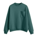 thumbnail image 1 of VISALY Pullover Crewneck Sweatshirt Tunic Sweatshirt Mock Neck Sweatshirt Plus Size Long Sleeve Sweatshirt 2025 Fall Sweaters with Pockets Casual Sweaters Basic Tops Loose Sweaters Blackish Green L, 1 of 4