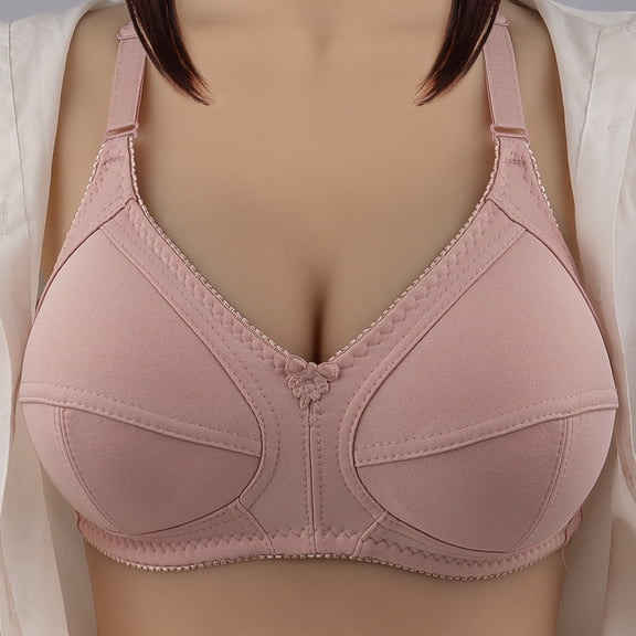 VISALY Push Up Bra Cotton Bras For Women Womens Fashion Bra Breathable Sweat Absorbing Anti Light Adjustment Underwear Wireless Bras For Women Comfortable Bras For Women Bras For Women Pink 85C