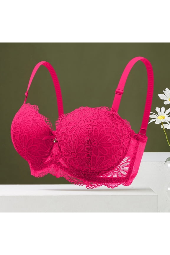 Push Up Bra Lace Bras Womens Cut Bra Underwear Bralette Crop Top Female Bra Brassiere Bra Thin Cup Bra Unpadded Bra Wireless Bras Strapless Bras For Women Plus Size Bras For Women Wine 90