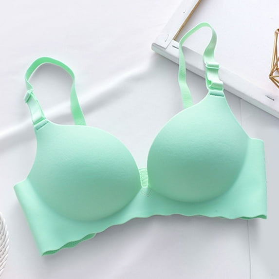 VISALY Push Up Bra T-Shirt Bras Macaron Underwear Traceless Girl Bra Set Smooth No Underwire Gathered Upper Bracket Adjustable Bra Wireless Bras For Women Comfortable Bras Bras For Women GN1 38