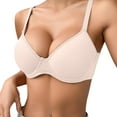 thumbnail image 1 of VISALY Push Up Bras for Women Bandeau Tops with Built In Bra, Women's Solid Color Glossy Push-Up Bra with Underwire, Tank with Built In Bra High Support Bra Camisole with Support, Khaki,90C, 1 of 8
