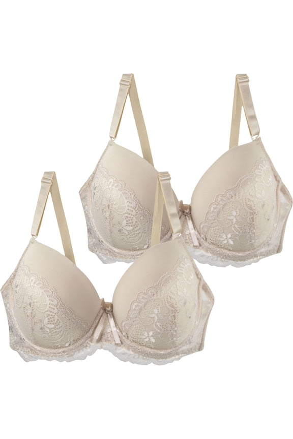 Push Up Bras for Women Bra Packs, Women's Seamless Bras for Women Gather Big Breasts to Make Them Look Smaller, Strapless Bra for Big Busted Women Comfortable Strapless Bra, #B Khaki,75C