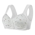thumbnail image 1 of VISALY Push Up Bras for Women, Women's Large Size Front Buckle Wireless Push Up Breasts Seamless Underwear, Plus Size Strapless Bras Women's Ribbed Adjustable Wireless Bra Shapedly Bra, White,4XL, 1 of 5