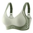 thumbnail image 1 of VISALY Push Up Bras for Women s Running Sports Bra, Women's Contrast Color Lifting Integrated Fixed Cup, Women Solid Four Breasted Adjustable Wireless Bra Womens Wireless Bra, Green,XXL, 1 of 10