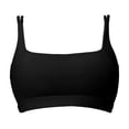 thumbnail image 1 of VISALY Racerback Athletic Sports Bra High Support Stretch Fit Top Gym Running Training Sports Bra Square Neck Bralette Supportive Unlined No Underwire Wireless Padded Yoga Workout Bra Tops Black L, 1 of 9