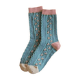 thumbnail image 1 of VISALY Retro Flower Cotton Socks Cute Floral Crew Socks for Women Teen Girls Women's Medium Tube Socks Vintage Flower Cotton Socks(1Pc) Ankle Casual Sock,Breathable Mid Tube Socks Blue A, 1 of 3