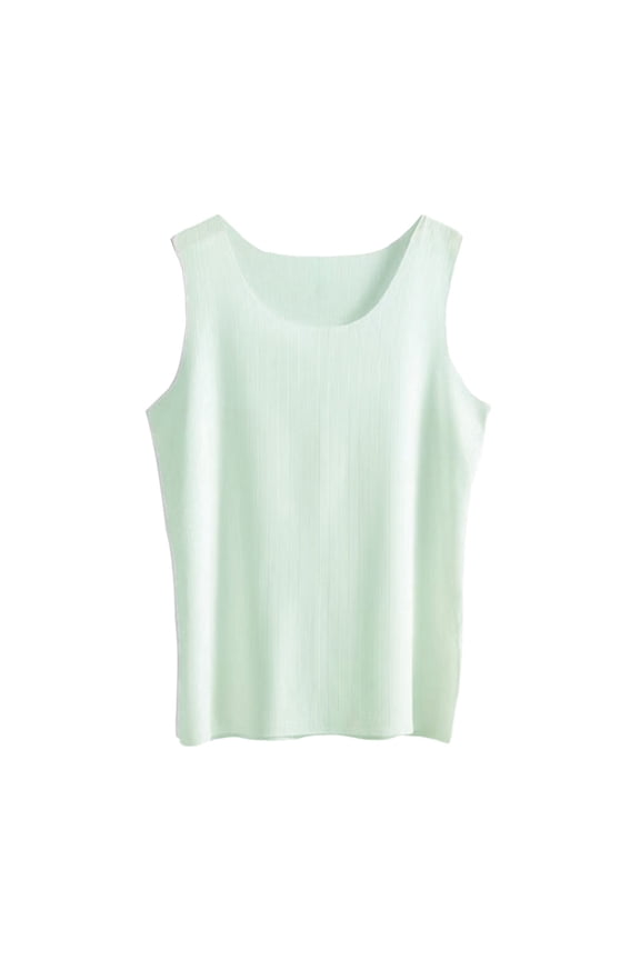 Ribbed Tank Tops for Women, Women's Summer Threaded Seamless Ice Silk Vest Women's Ice Tank, Ribbed Tank Tops Built In Bra Ribbed Workout Short Racerback Tank Tops with Built In Bra, Green,L