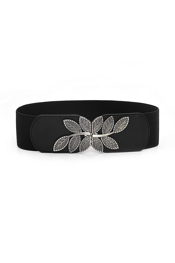 Roller Buckle Womens Wide Belts for Dresses | Elastic Belts for Women Stretch Wide Stretch Belts Women's Elastic Belt Versatile Dress Belts Waist Belts for Dresses Stretch Belts | 1 Pack