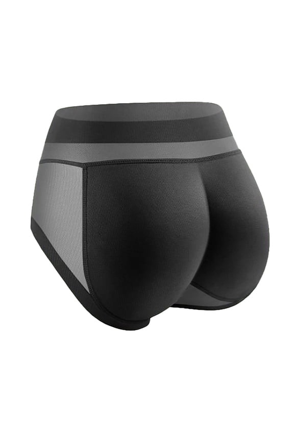 Seamless Butt-Lifting Panties: 1cm Padding, Natural Curved Silhouette Design, Black,L
