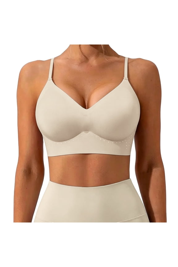Seamless Low Back Bra 1Pc Cross Back Bras Low Back Bra No Underwire Bralette Minimizer No Show Bralette Comfy Wireless Lifting Bras Full Coverage Push Up Bras Convertible Bras White S