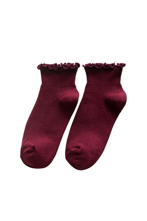 No Show Socks Women No Show Socks Womens Cotton | Cotton Socks Women's Ruffled Cotton Vertical Crew Socks Size 7-9 Compression Socks 20-30 Mmhg Cotton Ankle Socks Socks for Women, Large