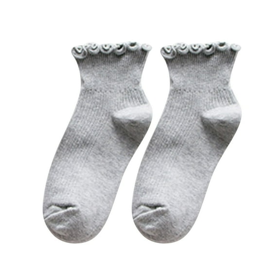 VISALY No Show Socks Women Womens Cotton Ankle Socks | No Show Socks Cotton Cotton Socks Women's Ruffled Cotton Vertical Crew Socks Size 7-9 Socks for Women Footies Socks | 1 Pack
