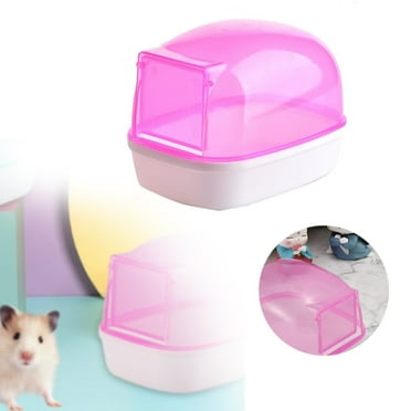 Small Animal Bath House,pet Toy Acrylic Hamster Bathroom Cage Toilet