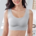 thumbnail image 1 of VISALY Sports Bras Plus Size Sports Bra Women Ultra Thin Ice Silk Bra Comfortable Plus Size Seamless Wireless Sports Bra With Removable Pads Wireless Bras Sleep Bras Comfortable Bras Silver 4XL, 1 of 9