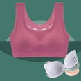 thumbnail image 1 of VISALY Sports Bras Plus Size Sports Bra Women Ultra Thin Ice Silk Bra Comfortable Plus Size Seamless Wireless Sports Bra With Removable Pads Wireless Bras Sleep Bras Comfortable Bras Hot Pink XL, 1 of 8
