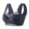 thumbnail image 1 of VISALY Sports Bras Push Up Bra Women Thin Underwear Plus Size Wireless Sports Bra Lace Bra Full Cover Vest Bras with Wide Straps Soft Comfy Bras Tshirt Bras Sleep Bras for Women Grey Xxxxxl(6L), 1 of 6