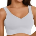 thumbnail image 1 of VISALY Sports Bras Seamless Bras Ice Wireless Bras with Wide Straps Training Bras Full Coverage Bras Plus Size Bras Support and Lift Everyday Bras Push Up Bra Breathable Bras for Women Grey Xl, 1 of 9