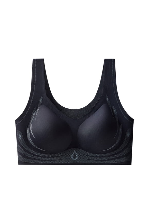 Sports Bras for Women High Support, High Support Adjustable Strap Full Coverage Up Bras Comfortable No Underwire Wireless Bras, Backless Bra, Seamless Bras, Bras, Sleep Bra (Black, L)