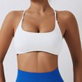 thumbnail image 1 of VISALY Sports Bras For Women Racerback Bra Women's Sports Bra Padded Crossed Back Bustier Without Underwire Spaghetti Straps For Yoga Fitness wireless bras Padded Bra Comfortable Bras White M, 1 of 9
