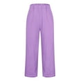 thumbnail image 1 of VISALY Spring Break Essentials, Linen Pants Women, Women's Spring and Summer Casual Cotton and Linen Trousers Women's Spring and Summer, Cotton Pants for Women, 1 Pack Pants for Women (Purple, XL), 1 of 5