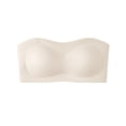 thumbnail image 1 of VISALY Strapless Bra Wireless Bandeau Bra Padded Tube Top Fashion Bandeau Bra Anti-Slip Bandeau Bra Padded Bandeau Bra Cotton Tube Top Bra Bandeau Top Women Comfy Soft Bralette Fitness Bra White M, 1 of 2
