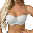 thumbnail image 1 of VISALY Strapless Jelly Bras Push Up Wireless Seamless Non Slip Bandeau Bra Supportive Padded Tube Bra Strapless Push Up Bra V Mesh Cutout Non-Slip Bandeau Bra Support Full Coverage Bra White S, 1 of 9