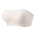 thumbnail image 1 of VISALY Strapless Push Up Bras for Women Push Up Bandeau Non-Slip Wireless No Underwire Seamless Padded Jelly Bra No Underwire Supportive Tube Top Seamless Braslettes Full Coverage Bras White S, 1 of 9