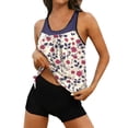 thumbnail image 1 of VISALY Tankini Bathing Suits Tankini Swimsuits Two Piece Graphic Swim Tank Top with Boyshorts Swimwear Modest Swimsuit Floral Conservative Bathing Suit Set with Built-In Bra Pads for Beach Beige Xl, 1 of 5