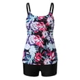 thumbnail image 1 of VISALY Tankini Swimsuit Tummy Control Blouson Two Piece Bathing Suit Tank Top with High Waist Boy Shorts Swimwear Adjustable Spaghetti Straps Tankini Set Two Piece Swimsuit with Boyshorts Hot Pink S, 1 of 4