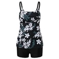 thumbnail image 1 of VISALY Tankini Swimsuit Tummy Control Blouson Two Piece Bathing Suit Tank Top with High Waist Boy Shorts Swimwear Adjustable Spaghetti Straps Tankini Set Two Piece Swimsuit with Boyshorts Black Xxl, 1 of 5