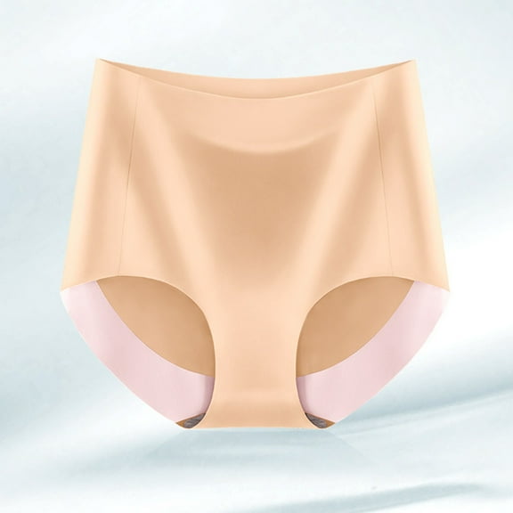 VISALY Tummy Control Pantie Seamless Underwear For Women Breathable Wicking Microfiber Briefs High Waist Ice For Women Butt Lifting Panties No Show Panties High Waisted Underwear For Women Khaki M