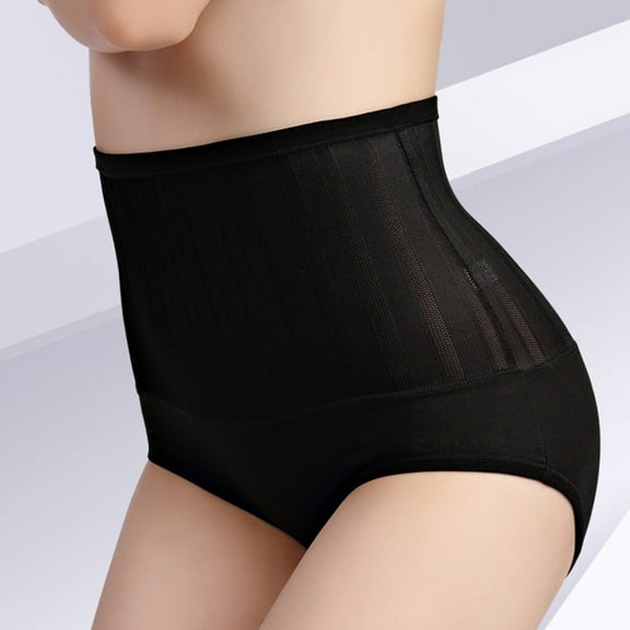 VISALY Tummy Control Pantie Seamless Underwear Womens High Waist Butt Lifter Body Shaper Panty Ladies Slim Waist Trainer Pants Butt Lifting Panties No Show Panties High Waisted Underwear Black L