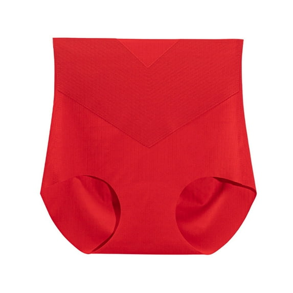 VISALY Tummy Control Underwear for Women, Women'S Underwear High Waist Ice Breathable Briefs Multipack, Plus Size, Shapewear Panties (Red, XL)