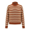 thumbnail image 1 of VISALY Turtleneck Sweatshirt Striped Sweater Retro Striped Half Turtleneck Sweater Knitted Loose Causal Bottoming Sweaters Crochet Sweaters Baggy Sweaters Comfy Sweaters Red Xxl, 1 of 9
