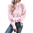 thumbnail image 1 of VISALY Turtleneck Sweatshirt Tunic Sweatshirt Womens Turtleneck Oversized Sweaters Batwing Long Sleeve Pullover Loose Chunky Knit Jumper Lightweight Pullover Dressy Sweaters Solid Sweatshirt Rd1 S, 1 of 4