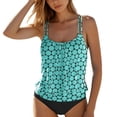 thumbnail image 1 of VISALY Two-Piece Tankini Swimsuit Spaghetti Strap Bathing Suit with High Waisted Shorts Tummy Control Swimwear for Beach Pool and Summer Vacation Lightweight Full Coverage Swim Suit Light Blue Xl, 1 of 8