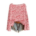 thumbnail image 1 of VISALY Valentine Day Sweater Heart Sweater with Hearts Pullover Sweaters Lightweight Sweaters Casual Sweaters Oversize Sweaters Trendy Ribbed Pullover Sweaters Loose Fit Knit Pullover Light Pink Xxl, 1 of 4