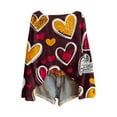 thumbnail image 1 of VISALY Valentine sweater Plus Size Hearts Sweater with Bow Flower Printed Cotton Sweaters Oversized Sweaters Fitted Sweaters Trendy Plus Size Pullover Sweater Loose Sweaters Base Sweater Wine L, 1 of 4