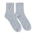 thumbnail image 1 of VISALY Valentines Day Sock Coral Fleece Heart Crew Sock Fuzzy Socks for Women Cozy Fluffy Warm Socks Plush Warm Fluffy Winter Sleep Cozy Adult Socks 2 Pairs Tube Socks Grey One Size, 1 of 5