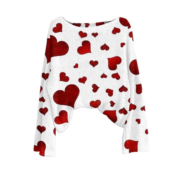 VISALY Valentines Sweater Plus Size Love Print Heart Sweater Plus Size Sweaters Oversize Sweaters Trendy Loose Casual Pullover Sweater Trendy Sweater Casual Sweaters Oversized Sweaters Wine M