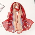 thumbnail image 1 of VISALY Veils Womens Wraps and Shawls | Silk Scarf 160*50Cm Ladies Printed Silk Scarf Small Gauze Scarf 160*50Cm Women Flower Print Shawls and Wraps Dressy Shawl Wrap Scarf Silk | 1 Pack, 1 of 5