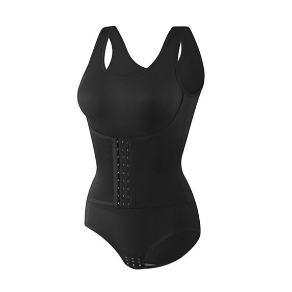 VISALY Waist & Hip Shaping Bodysuit: Posture Support Design, Torso Contouring Undergarment, Black,M
