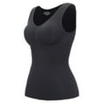 thumbnail image 1 of VISALY Wire-Free Shaping Tank: Built-in Light Padding, Tummy Control Sports Top, Black,XXL, 1 of 10