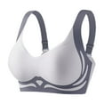 thumbnail image 1 of VISALY Wirefree Lift Support Bra: Side Panel Construction, Contoured Cups, Comfort Fit Design, #A Blue,M, 1 of 6