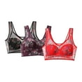 thumbnail image 1 of VISALY Wireless Bras Lace Bras 3Pc Minimizer Bras for Women No Underwire foral Printed Bras Full Coverage Bras Adjustable Strap Supportive Bralette Soft Bras Comfy Bras Lightly Padded Bras Purple Xxl, 1 of 8