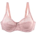 thumbnail image 1 of VISALY Wireless Bras Lace Bras Minimizer Bras for Women No Underwire Lightly Padded Bras Plus Size Bras Crop Top Comfortable Supportive Bralette Breathable Bras Soft Bras Comfy Bras Pink 85E, 1 of 4