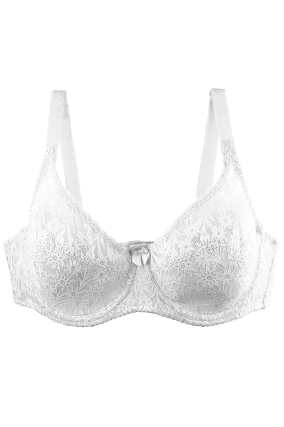 Wireless Bras Lace Bras Minimizer Bras for Women No Underwire Lightly Padded Bras Plus Size Bras Crop Top Comfortable Supportive Bralette Breathable Bras Soft Bras Comfy Bras White 85E