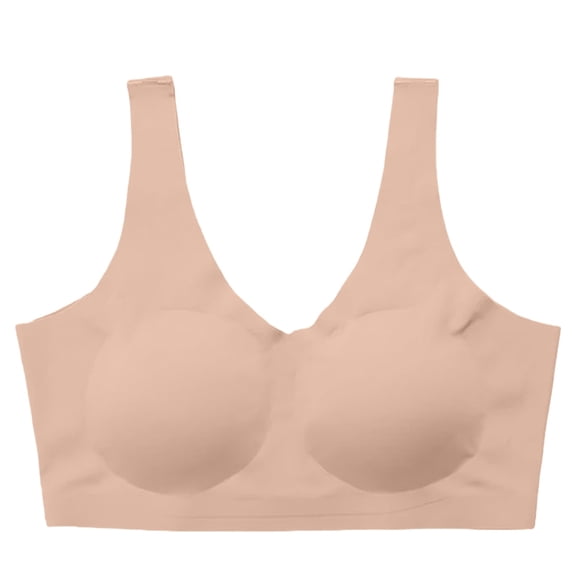 VISALY Wireless Bras for Women Seamless Bras Sports Vest Comfortable Bras Everyday Bras T Shirts Bras Breathable Bras Light Pink Xxl