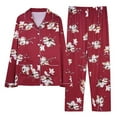 thumbnail image 1 of VISALY Women 2 Piece Lounge Set Floral Printed Sets Pajama Sets Long Sleeve Shirts Button Down Pajamas Loose Pants Matching Set Cooling Nightwear Soft Sleepwear Red Xl, 1 of 2